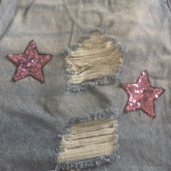 Forever 21 Plus Size Shorts Pink Stars Denim GUC - Picture 7 of 11